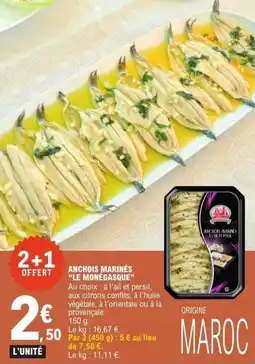 E.Leclerc Anchois marinés le monegasque offre