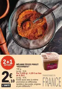 E.Leclerc Mélange épices poulet festifruits offre