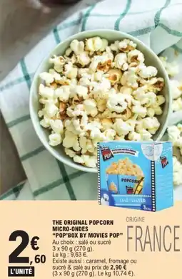 E.Leclerc The original popcorn micro-ondes pop'box by movies pop offre