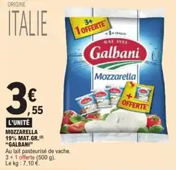 E.Leclerc Mozzarella 19% mat.gr. galbani offre