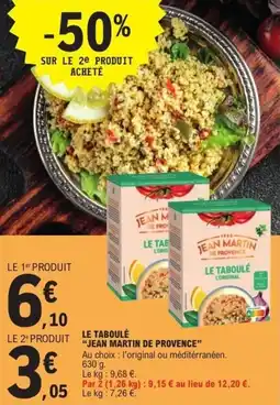 E.Leclerc Le taboulé jean martin de provence offre