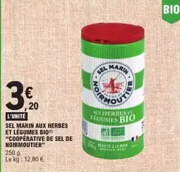 E.Leclerc Sel marin aux herbes et légumes bio coopérative de sel de noirmoutier offre