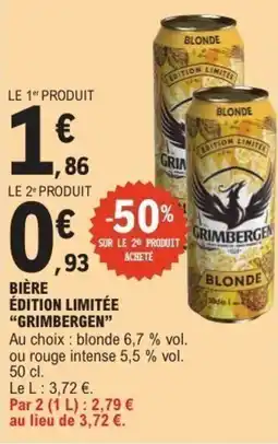 E.Leclerc Bière édition limitée grimbergen offre