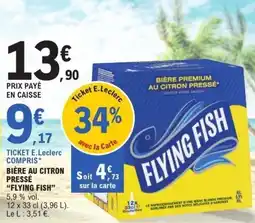 E.Leclerc Biere premium au citron presse flying fish offre
