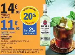 E.Leclerc Rhum blanc bacardi offre