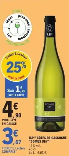 E.Leclerc Igp côtes de gascogne domus uby offre