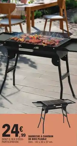 E.Leclerc Barbecue à charbon de bois pliable offre
