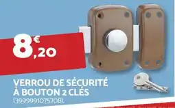 Bricomarché Verrou de sécurité à bouton 2 clés offre