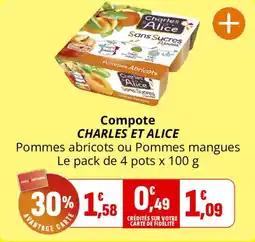 Coccinelle Supermarché Compote charles et alice offre