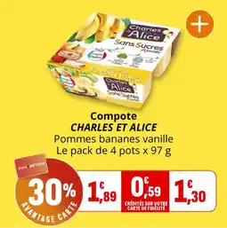 Coccinelle Supermarché Compote charles et alice offre