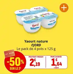 Coccinelle Supermarché Yaourt nature fjord offre