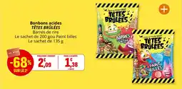 Coccinelle Supermarché Bonbons acides têtes brûlées offre