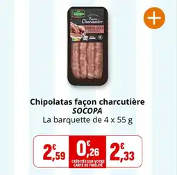 Coccinelle Supermarché Chipolatas façon charcutière socopa offre