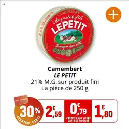Coccinelle Supermarché Camembert le petit offre