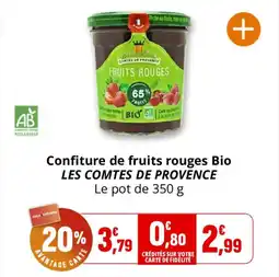 Coccinelle Supermarché Confiture de fruits rouges bio les comtes de provence offre