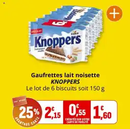 Coccinelle Supermarché Gaufrettes lait noisette knoppers offre