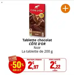 Coccinelle Supermarché Tablette chocolat côte d'or offre