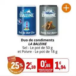 Coccinelle Supermarché Duo de condiments la baleine offre