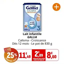 Coccinelle Supermarché Lait infantile gallia offre