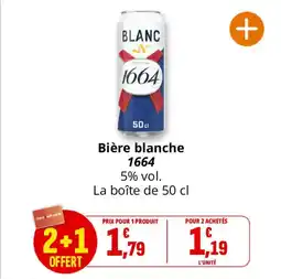 Coccinelle Supermarché Bière blanche 1664 offre