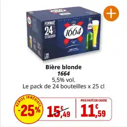 Coccinelle Supermarché Bière blonde 1664 offre