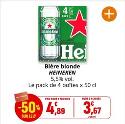 Coccinelle Supermarché Bière blonde heineken offre