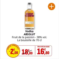 Coccinelle Supermarché Vodka absolut offre