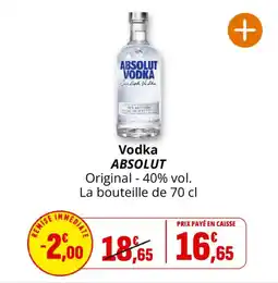 Coccinelle Supermarché Vodka absolut offre