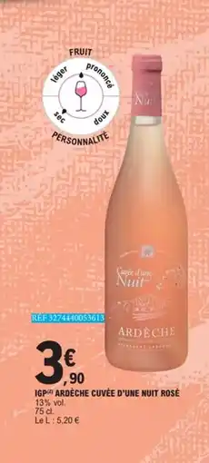 E.Leclerc Igp ardèche cuvée d'une nuit rosé offre