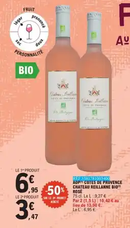 E.Leclerc Aop cotes de provence chateau reillanne bio rose offre