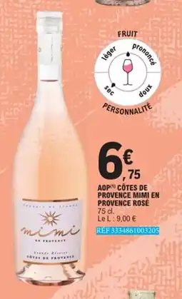 E.Leclerc Aop côtes de provence mimi en provence rosé offre
