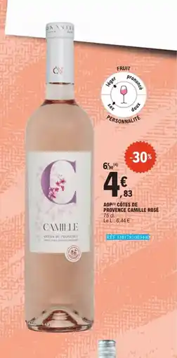 E.Leclerc Aop côtes de provence camille rosé offre