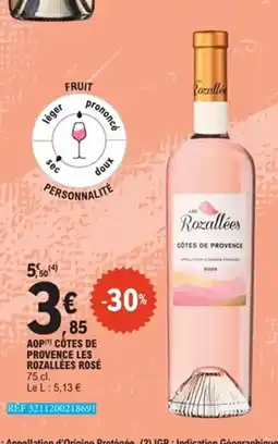 E.Leclerc Aop côtes de provence les rozallées rosé offre