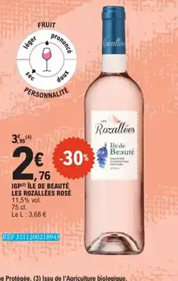 E.Leclerc Igp île de beauté les rozallées rosé offre
