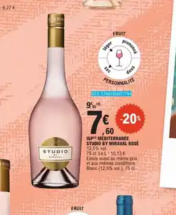 E.Leclerc Igp méditerranée studio by miraval rosé offre