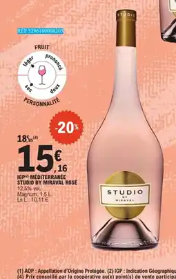 E.Leclerc Igp méditerranée studio by miraval rosé offre
