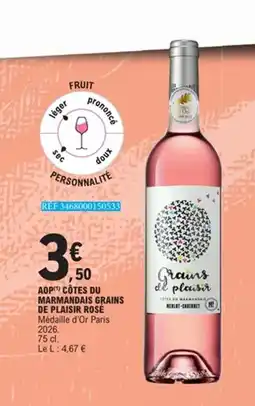 E.Leclerc Aop côtes du marmandais grains de plaisir rosé offre