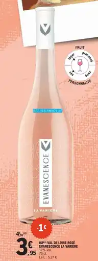 E.Leclerc Igp val de loire rosé evanescence la varière offre