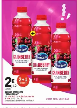 E.Leclerc OCEAN SPRAY Boisson cranberry offre