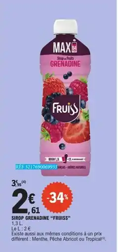 E.Leclerc FRUISS Sirop grenadine offre