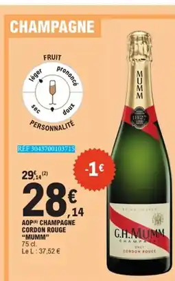 E.Leclerc MUMM Aop champagne cordon rouge offre