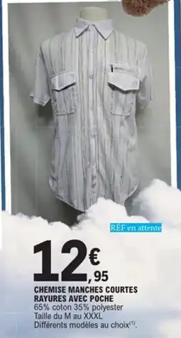 E.Leclerc Chemise manches courtes rayures avec poche offre