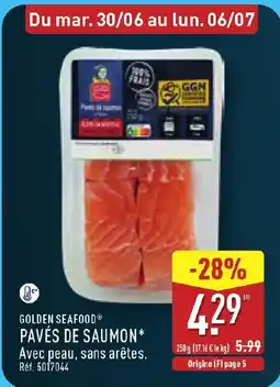 ALDI GOLDEN SEAFOOD Pavés de saumon offre