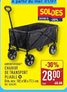 ALDI ADVENTURIDGE Chariot de transport pliable offre