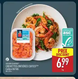 ALDI GOLDEN SEAFOOD Crevettes entières cuites offre