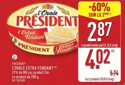 ALDI PRÉSIDENT L'ovale extra fondant offre
