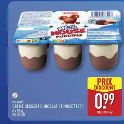ALDI MILSANI Crème dessert chocolat et noisettes offre