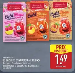 ALDI WESTMINSTER 20 sachets d'infusion à froid offre