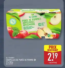 ALDI ALL SEASONS Coupelles de purée de pomme offre