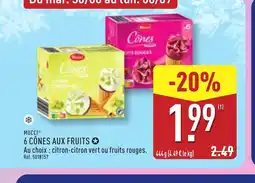 ALDI MUCCI 6 cônes aux fruits offre